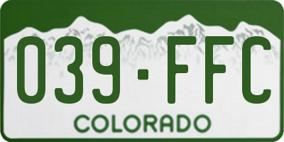 CO license plate 039FFC