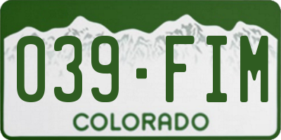 CO license plate 039FIM