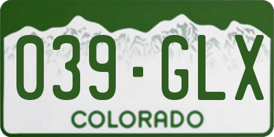CO license plate 039GLX