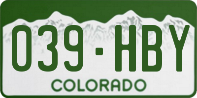 CO license plate 039HBY
