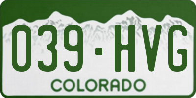 CO license plate 039HVG