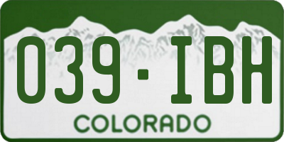 CO license plate 039IBH