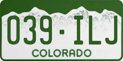 CO license plate 039ILJ