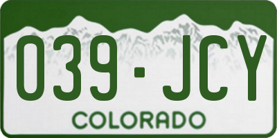 CO license plate 039JCY