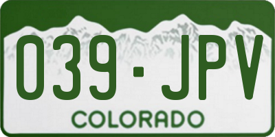 CO license plate 039JPV