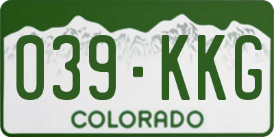 CO license plate 039KKG