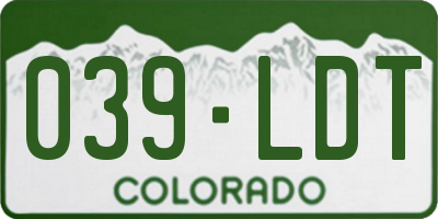 CO license plate 039LDT