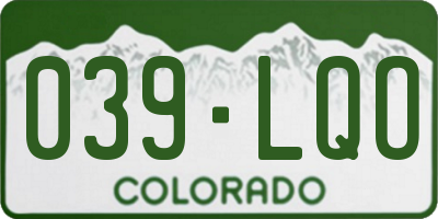 CO license plate 039LQO
