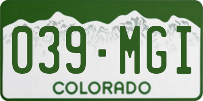 CO license plate 039MGI