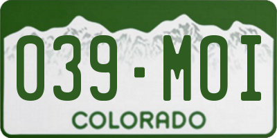 CO license plate 039MOI