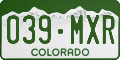 CO license plate 039MXR