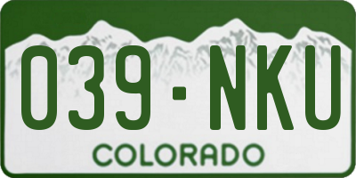 CO license plate 039NKU