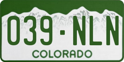 CO license plate 039NLN