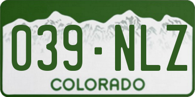 CO license plate 039NLZ