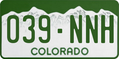CO license plate 039NNH