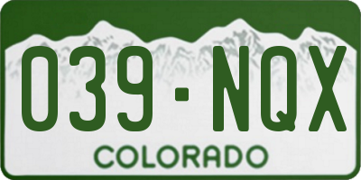 CO license plate 039NQX