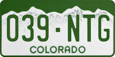 CO license plate 039NTG