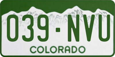 CO license plate 039NVU
