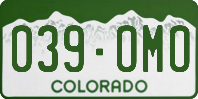 CO license plate 039OMO