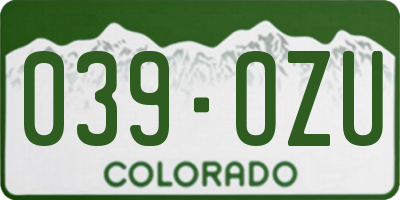 CO license plate 039OZU