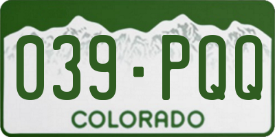 CO license plate 039PQQ