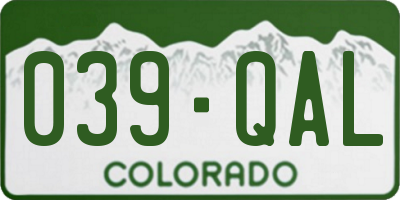 CO license plate 039QAL