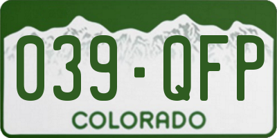 CO license plate 039QFP