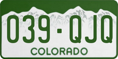 CO license plate 039QJQ
