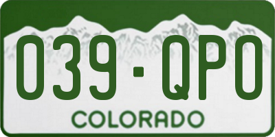 CO license plate 039QPO