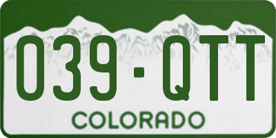 CO license plate 039QTT