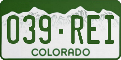 CO license plate 039REI