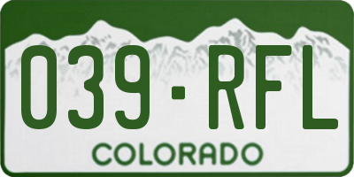 CO license plate 039RFL