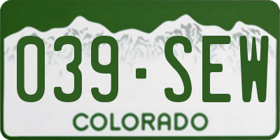 CO license plate 039SEW
