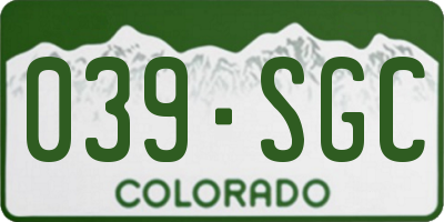 CO license plate 039SGC