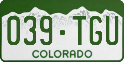 CO license plate 039TGU