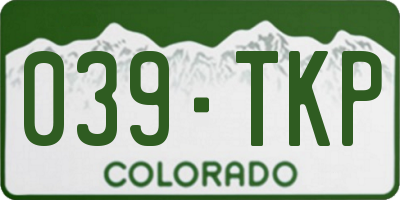 CO license plate 039TKP