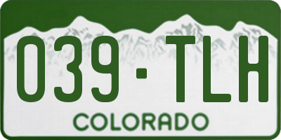 CO license plate 039TLH