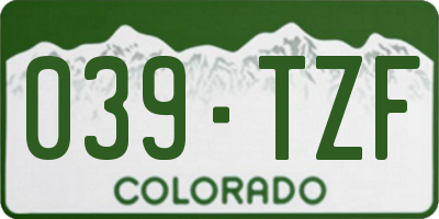 CO license plate 039TZF