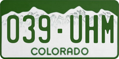 CO license plate 039UHM