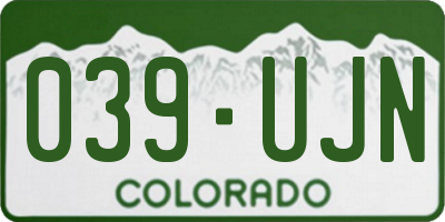 CO license plate 039UJN