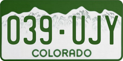 CO license plate 039UJY
