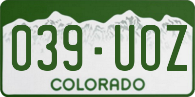 CO license plate 039UOZ