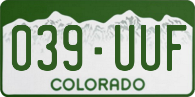 CO license plate 039UUF