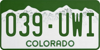 CO license plate 039UWI