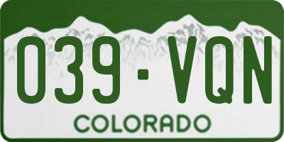 CO license plate 039VQN