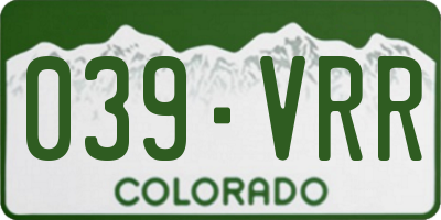 CO license plate 039VRR
