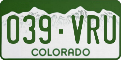 CO license plate 039VRU