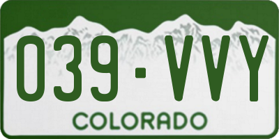 CO license plate 039VVY