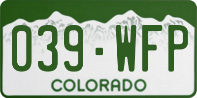 CO license plate 039WFP