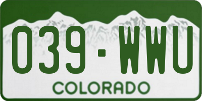 CO license plate 039WWU
